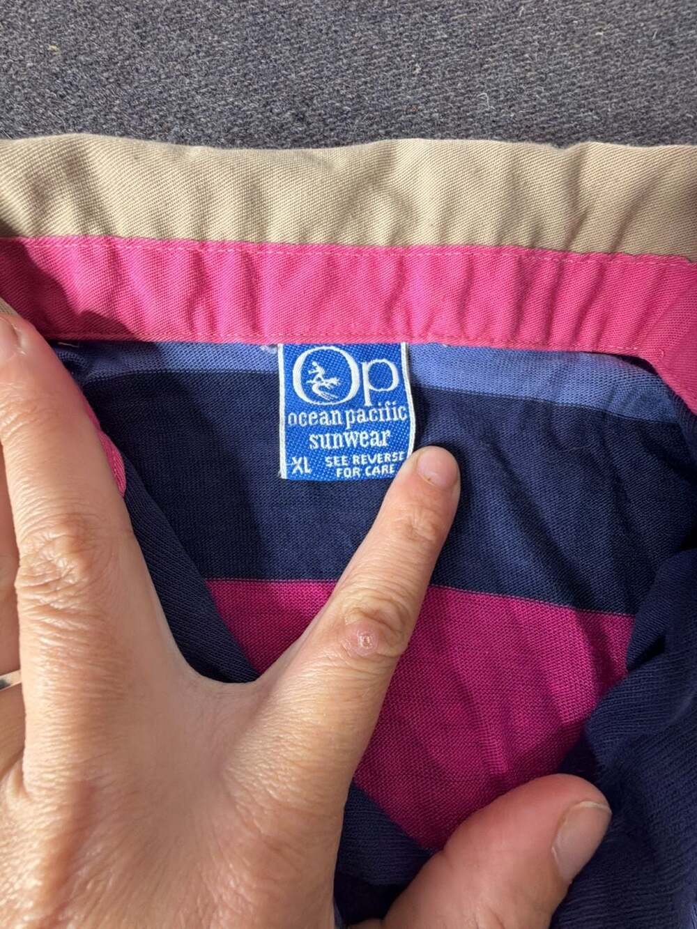 Vintage 90s Ocean Pacific Sunwear Striped Polo Shirt Size XL